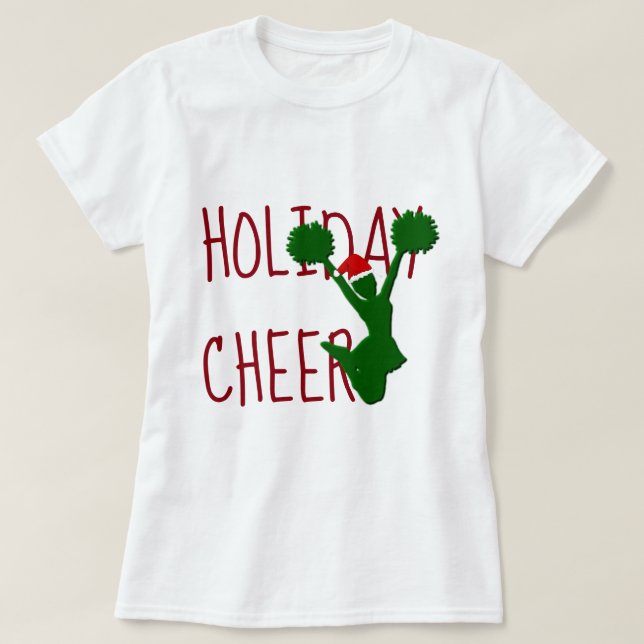 Camiseta Espírito do Natal do cheerleader do elogio do (Frente do Design)