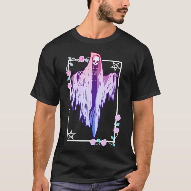 Camiseta Espírito E Rosas Wiccan Kawaii Pastel Gótico Occul (Frente)