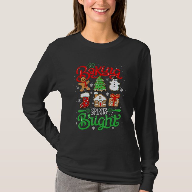 Camiseta Espírito Espirituoso Rosquinha de Natal Árvore Xma (Frente)