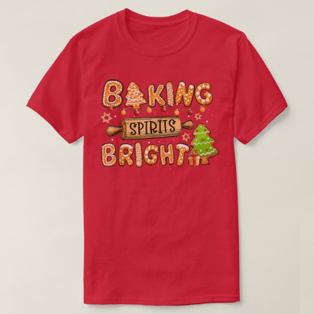 Camiseta Espírito Espirituoso Rosquinha de Natal Árvore Xma (Frente do Design)