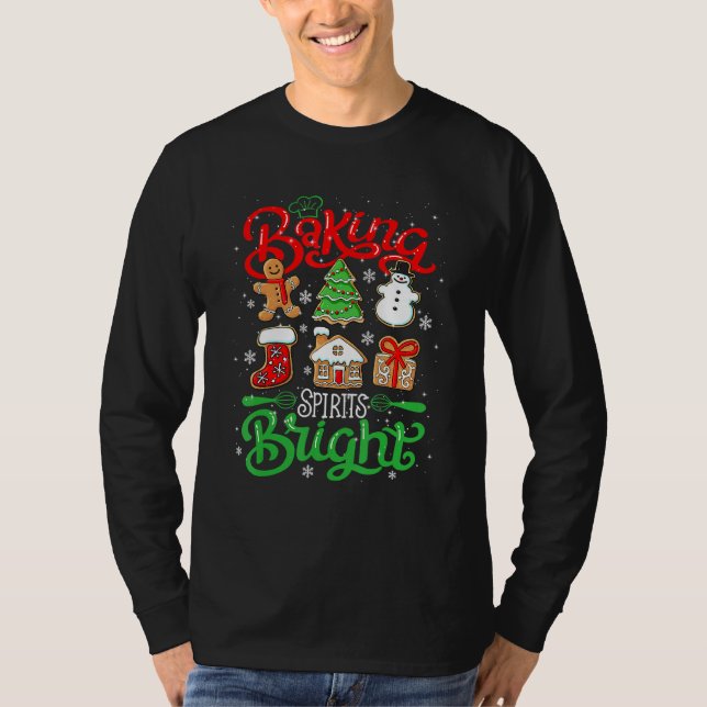 Camiseta Espírito Espirituoso Rosquinha de Natal Árvore Xma (Frente)