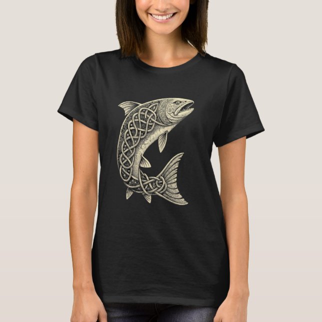 Camiseta Espírito Glóbulo Celta u2013 Viking Fish Mythólogo (Frente)