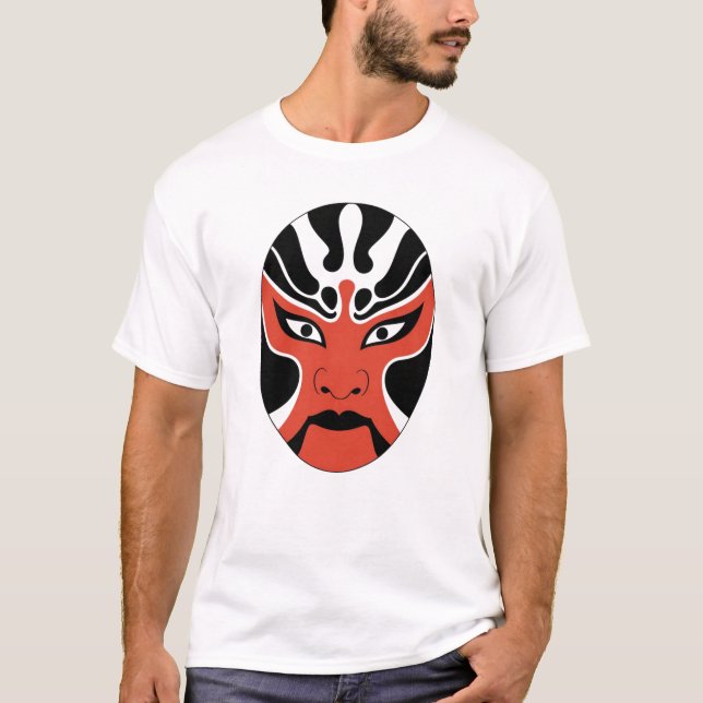 Camiseta Espírito Guerreiro - Máscara Asiática Tradicional (Frente)