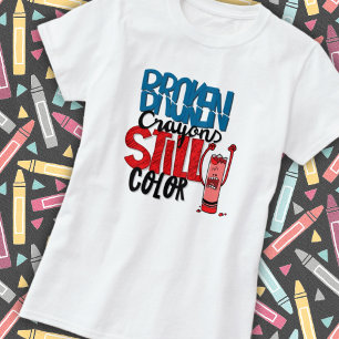 Camiseta Espírito Inquebrantável de Lápis de Cor Divertido: