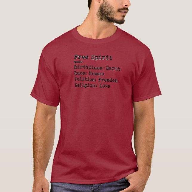 Camiseta Espírito Livre: Pescoço Básico da Tripulação T (Frente)
