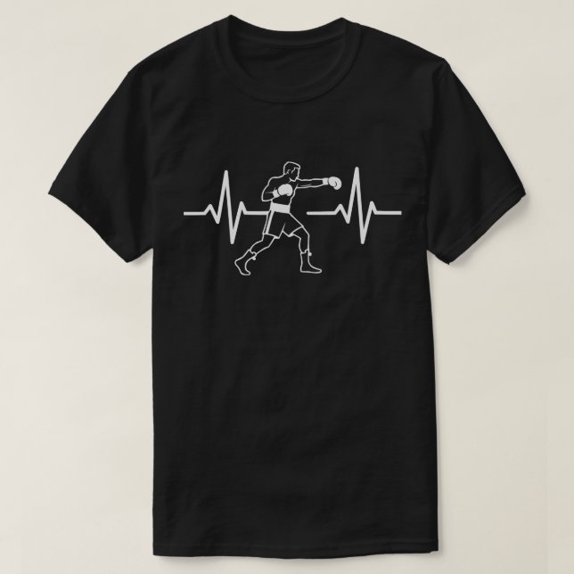 Camiseta Espírito Lutador Coração Pulsante de Boxe (Frente do Design)