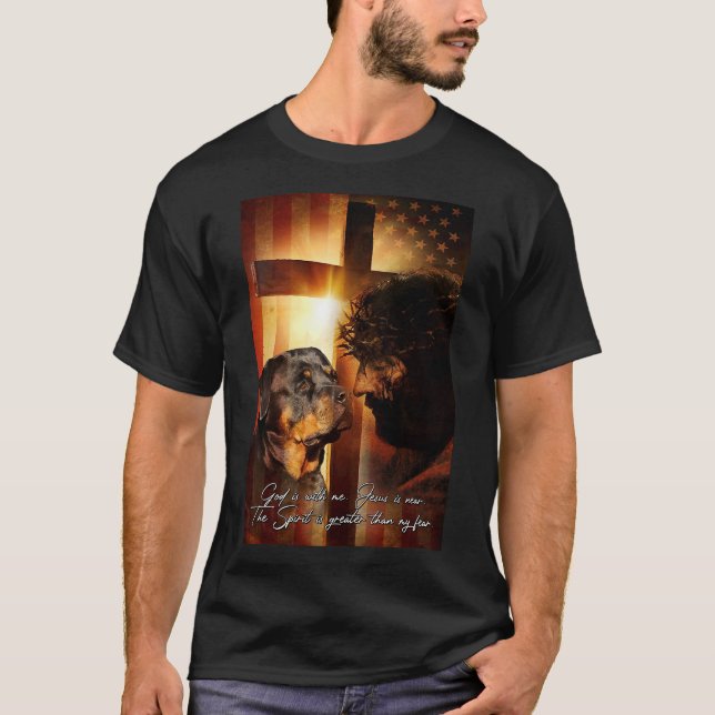 Camiseta Espírito Rottweiler Maior Que Medo (Frente)