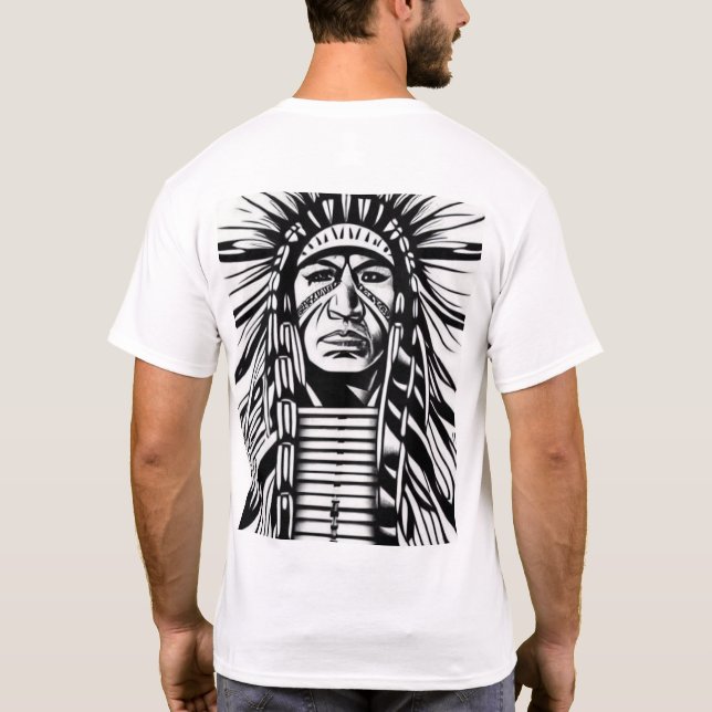 Camiseta Espírito Tribal: Símbolo Nativo Americano. (Verso)