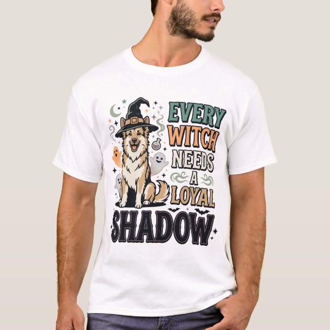 Camiseta Espíritos de Cão de Bruxa de Halloween (Frente)