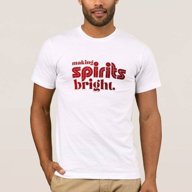 Camiseta Espíritos fazeres brilhantes - Retro de Natal (Frente)