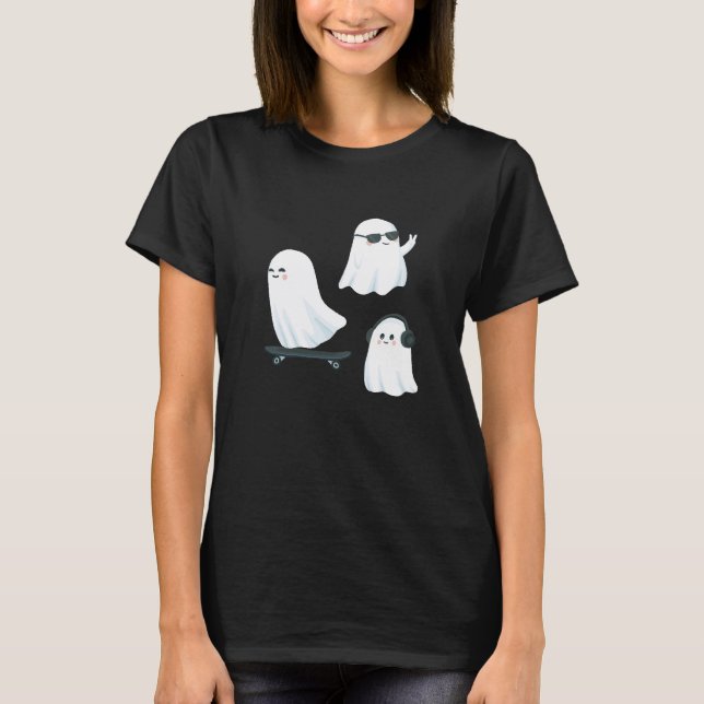 Camiseta Espíritos livres - Camisa-T-Fantasma - Teto Adulto (Frente)