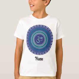 Camiseta Espiritual Mandala Om Purple Aqua Blue Personaliza