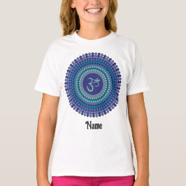 Camiseta Espiritual Mandala Om Purple Aqua Blue Personaliza