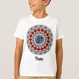 Camiseta Espiritual Mandala Yoga Om Rust Blue Personalizado