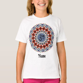 Camiseta Espiritual Mandala Yoga Om Rust Blue Personalizado