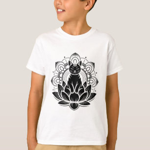 Camiseta Espiritualidade Yoga Flor de Lótus Gato M