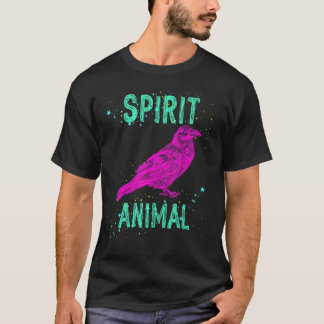 Camiseta Espirituosa Animal Raven Lover Pink Animais De Con