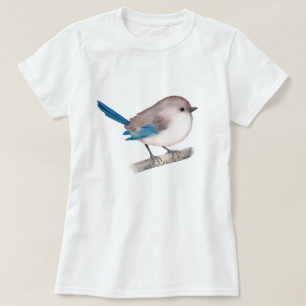 Camiseta Esplêndida Fairy Wren Bird em Branch