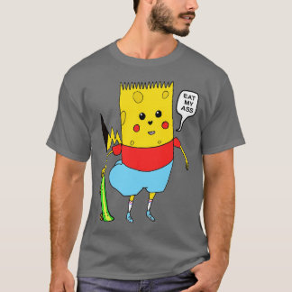Camiseta Esponja de personagem de toon amarelo Bart PikaPan