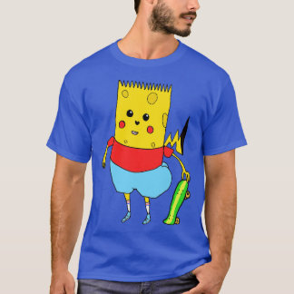 Camiseta Esponja de personagem de toon amarelo Bart PikaPan