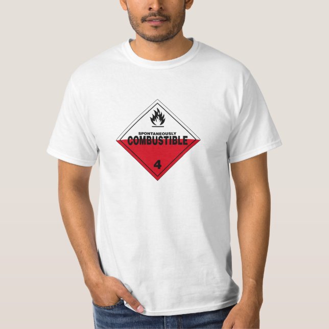 Camiseta Espontâneamente sinal de aviso do perigo de (Frente)