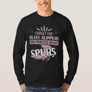 Camiseta Esporas Legais Princesa Sapatilhas de Vidro Cowgir