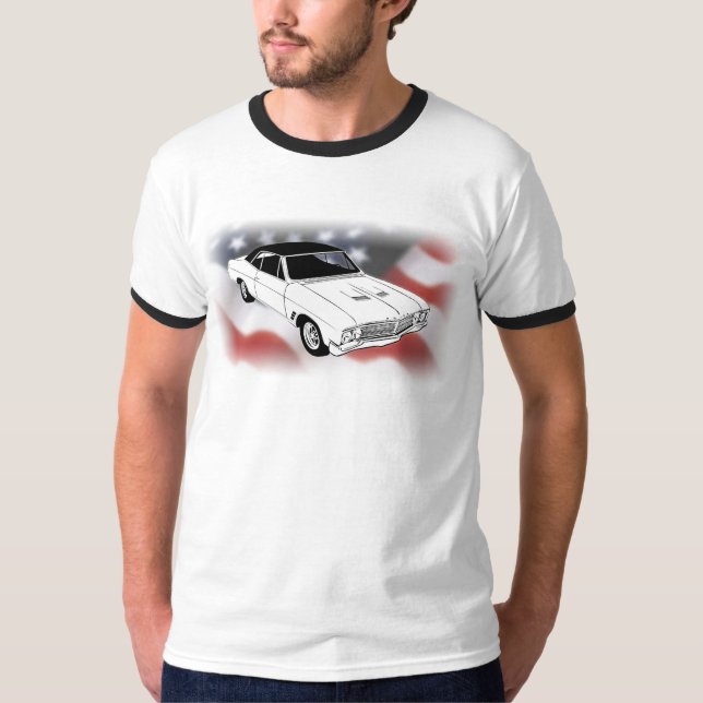 Camiseta Esporte 1966 de Buick Gran sobre a bandeira dos (Frente)