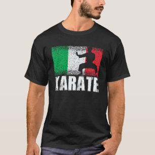 Camiseta Esporte Clássico de Karatê Bandeira da Itália Kara