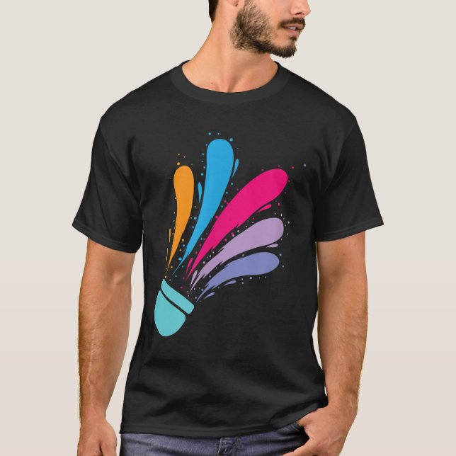 Camiseta Esporte Colorido de Badminton (Frente)