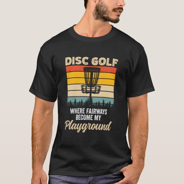 Camiseta Esporte de Disco de Golfe Jogador de Frisbee Cesto (Frente)