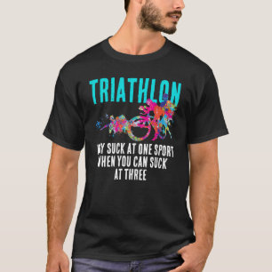 Camiseta Esporte de Triatlo Moderno Colorido Sarcástico