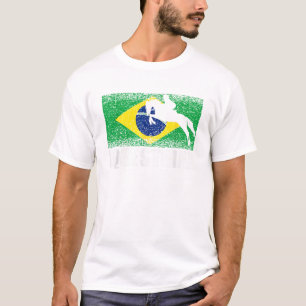 Camiseta Esporte Equestre Retro Brasil Bandeira Cavalo Bras