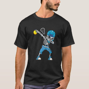 Camiseta Esporte Lacrosse Skeleton Homens do Halloween Meni