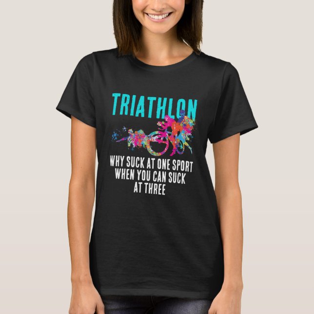 Camiseta Esporte moderno Sarcasm Triathlon Bold Turquoise T (Frente)