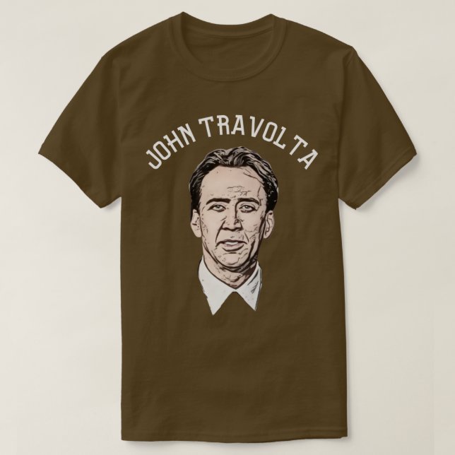 Camiseta Esporte Nicolas Cage como John Travolta (Frente do Design)