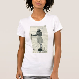 CAMISETA ESPORTE RETRO DA MENINA DO ESQUI