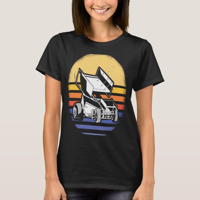 Camiseta Esporte Retro Sunset Sprint Car (Frente)