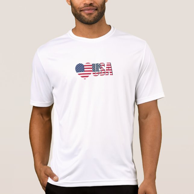 Camiseta Esporte-Tek dos Homens Adora T-Shirt Dos Eua (Frente)