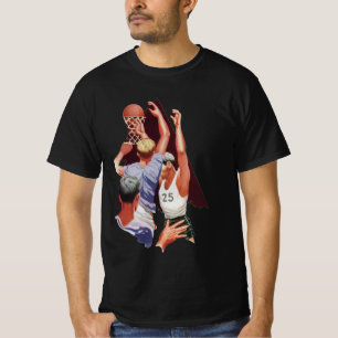 Camiseta Esportes Antigos, Jogadores de Basquete em um Jogo
