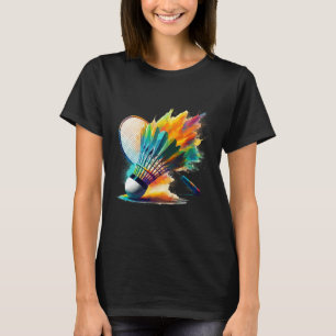 Camiseta Esportes De Arte Lixada Do Jogador De Badminton Sh