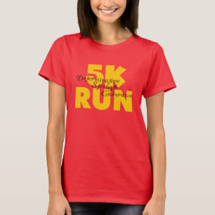 Camiseta Esportes de atletismo de corrida amarela de 5K