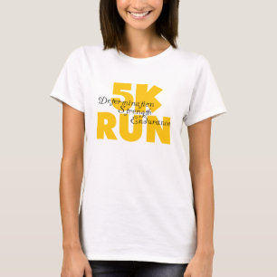 Camiseta Esportes de atletismo de corrida amarela de 5K