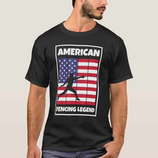 Camiseta Esportes De Cerca De Lenda Americana Para Fencer F (Frente)