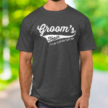 Camiseta Esportes de Despedida de Solteiro Personalizados d<br><div class="desc">A camiseta perfeita para todos os seus padrinhos de casamento,  a equipe do Groom e a festa de solteiro. Personalize com seu próprio texto - adicione uma data,  nome,  local da parte,  etc (ou delete). Mude facilmente a cor da t-shirt.</div>