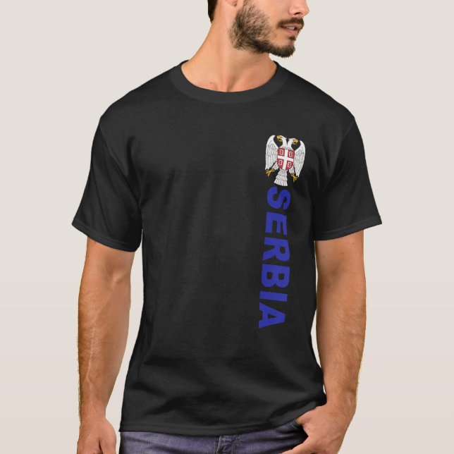 Camiseta Esportes de Emblem de dupla águia sérvia (Frente)