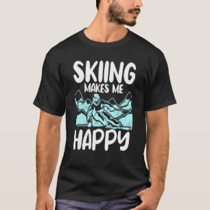 Camiseta Esportes de esqui alpinos com Descida de esqui e e