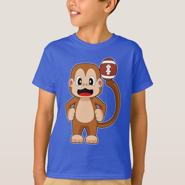 Camiseta Esportes de Futebol Americano de Macaco (Frente)