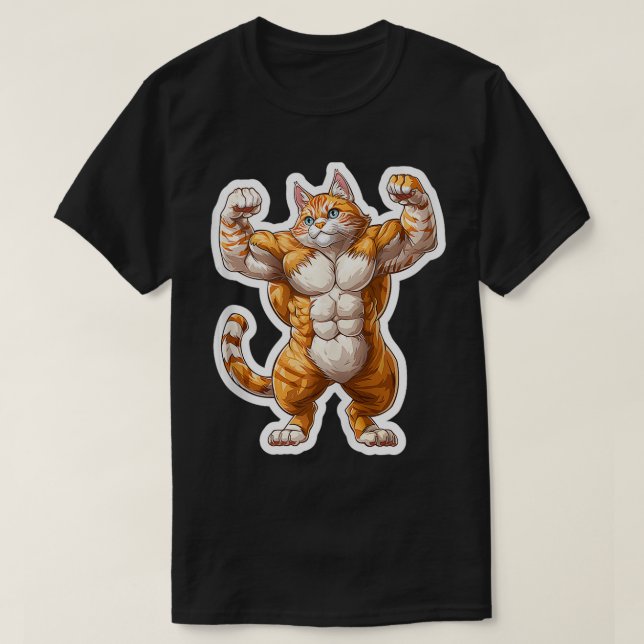 Camiseta Esportes De Gato De Gato De Gato Bonitos Erguendo (Frente do Design)