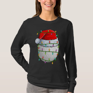 Camiseta Esportes de Golfe Luzes de Natal Papai Noel Bola d