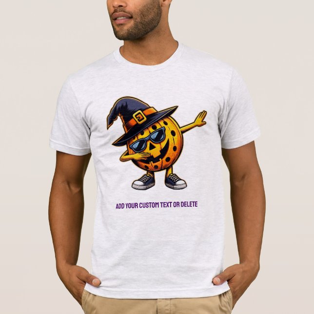 Camiseta Esportes De Halloween De Pickleball Pumpkin (Frente)